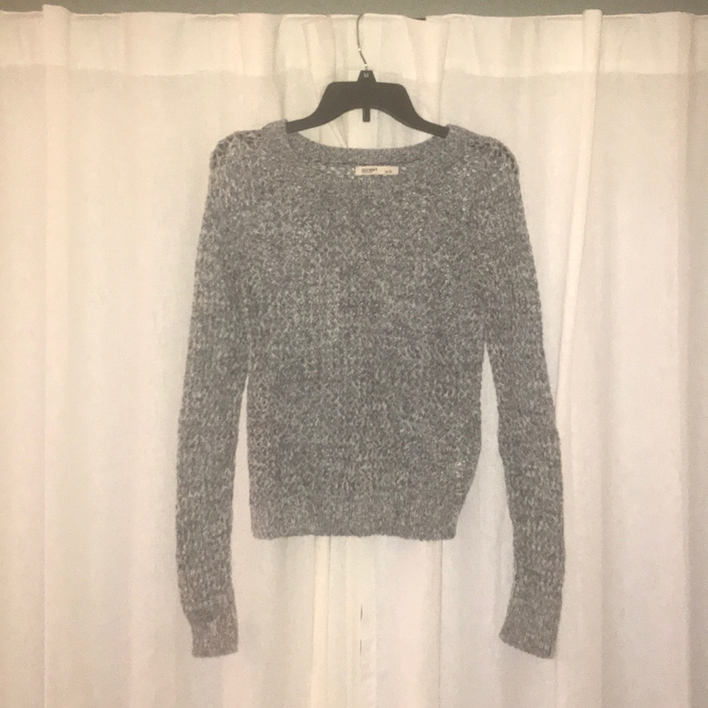 Blue Heather Scoopneck Sweater